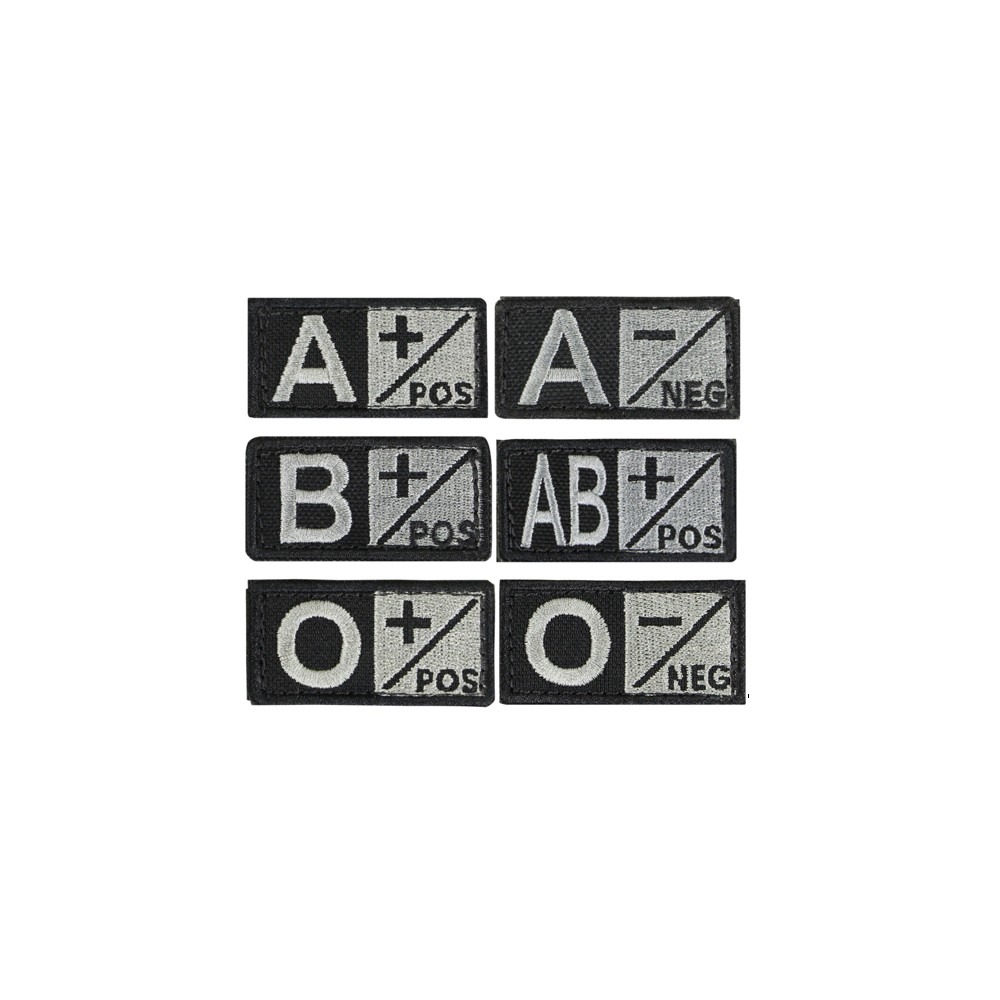 Blutgruppenabzeichen 2.5 x 5cm schwarz