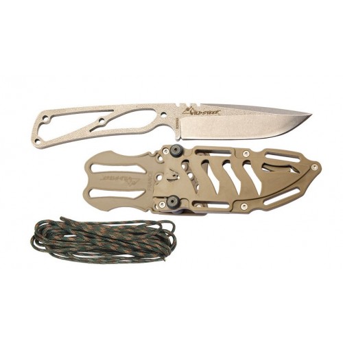 Couteau Skelet Woodland camo avec étui POM coyote
