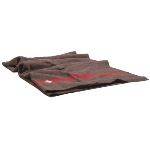 Couverture Suisse 100% laine 200x140 brun