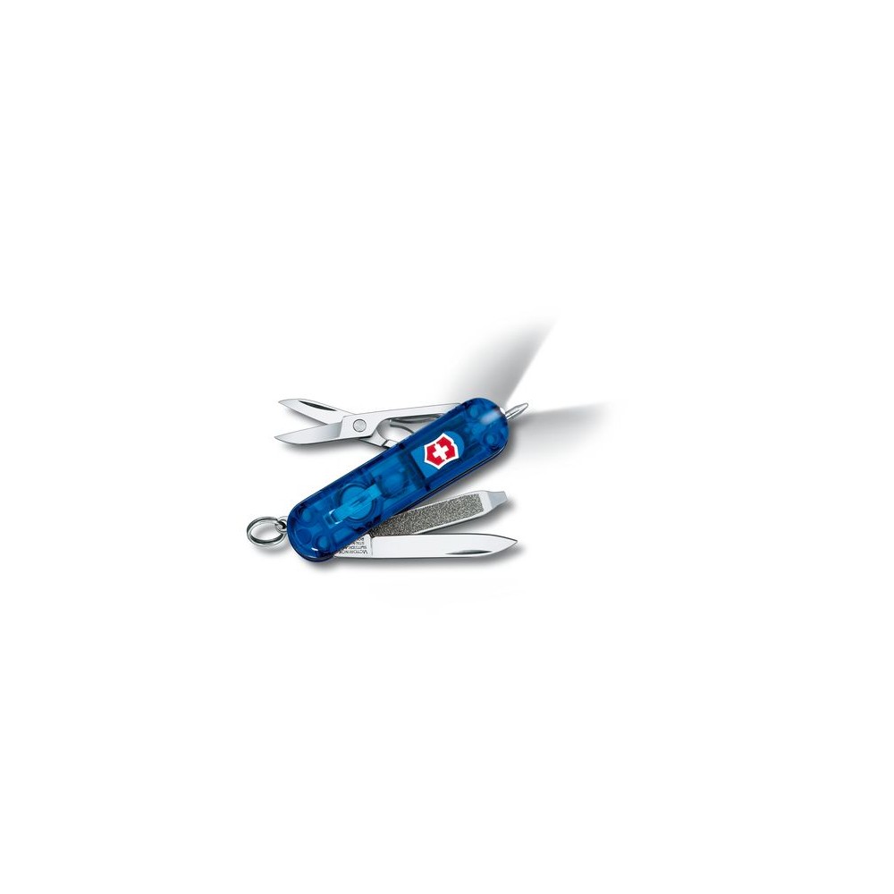 Canif signature lite bleu transp. led