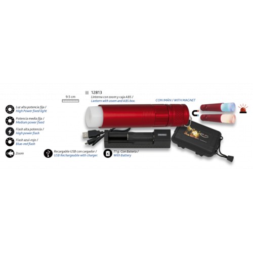 Lampe torche réchargeable avec boîte 12813