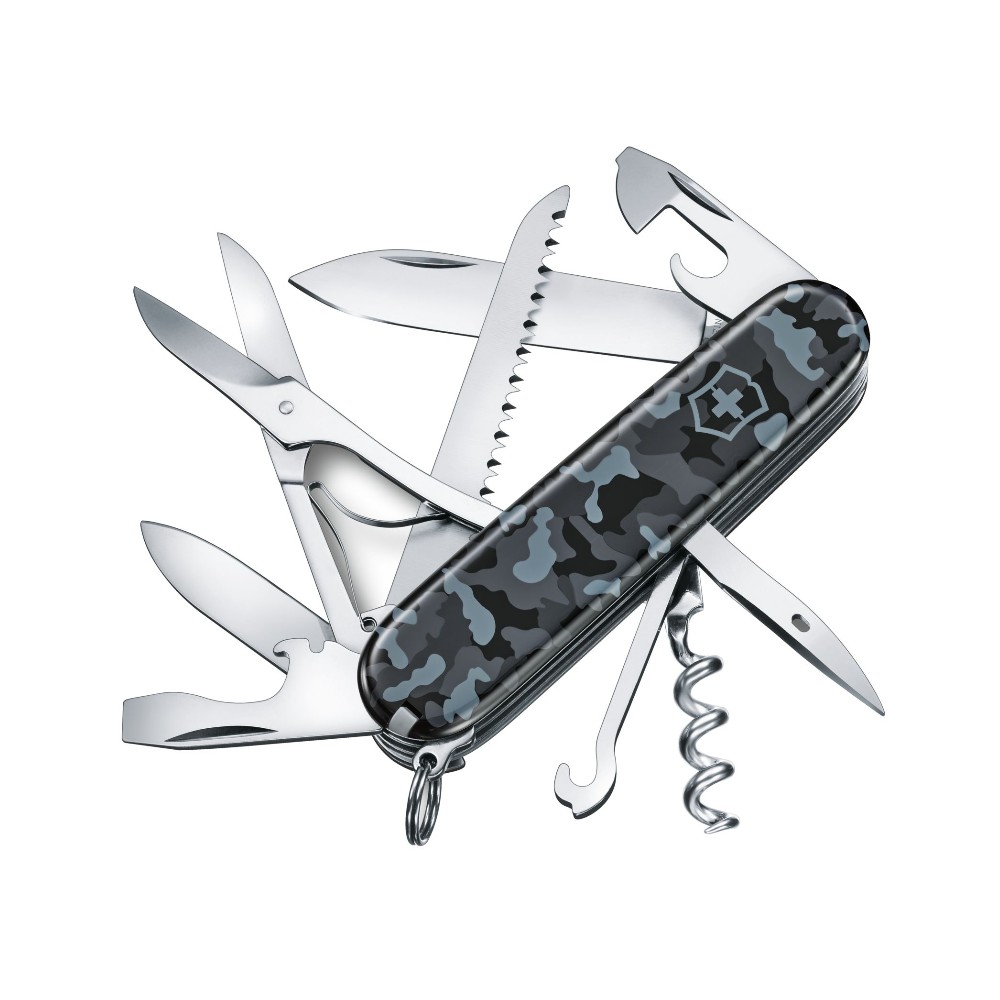 Couteau swiss Huntsman gris/bleu