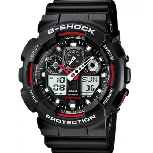 G-Shock Classic GA-100 Uhr schwarz / rot