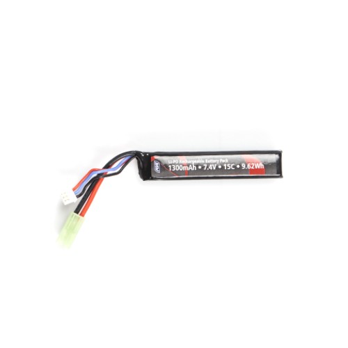 Stock Tube Battery LiPO 7.4V 1300mAh 15C