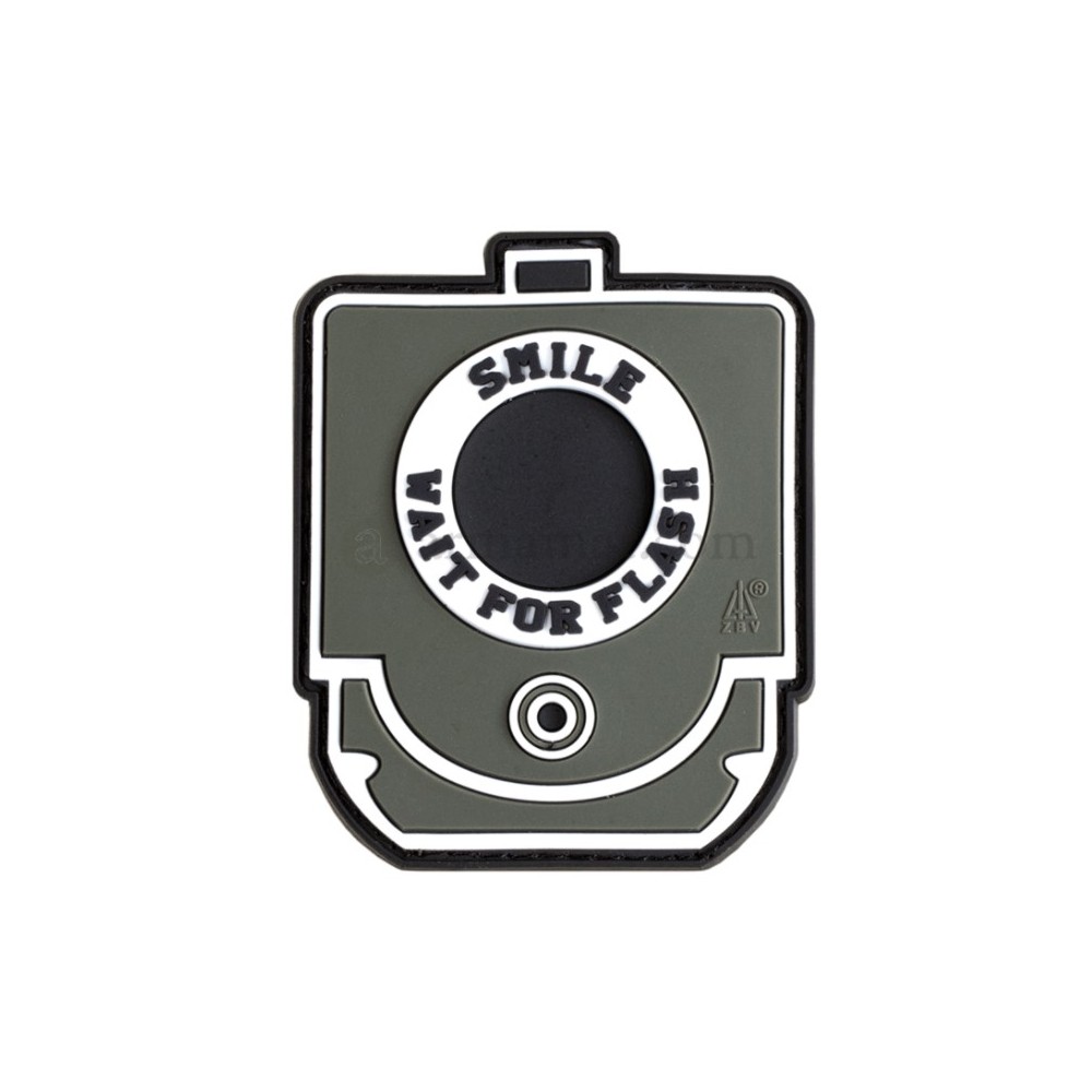 Smile and Wait Rubber Patch Green