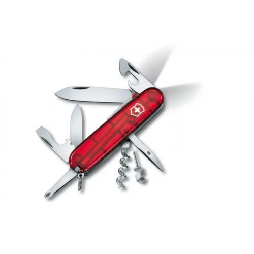 COUTEAU VICTORINOX SPARTAN ROUGE TRANSP. AVEC LED
