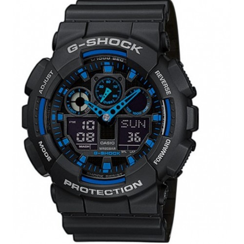 G-Shock Classic GA-100 Uhr schwarz / blau