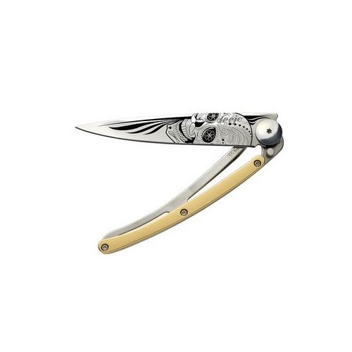 Couteau Deejo Black Tattoo - Latino Skull YG