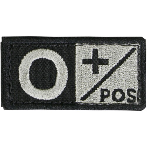 BLUTGRUPPEN ABZEICHEN 2.5x5cm SCHWARZ 0+