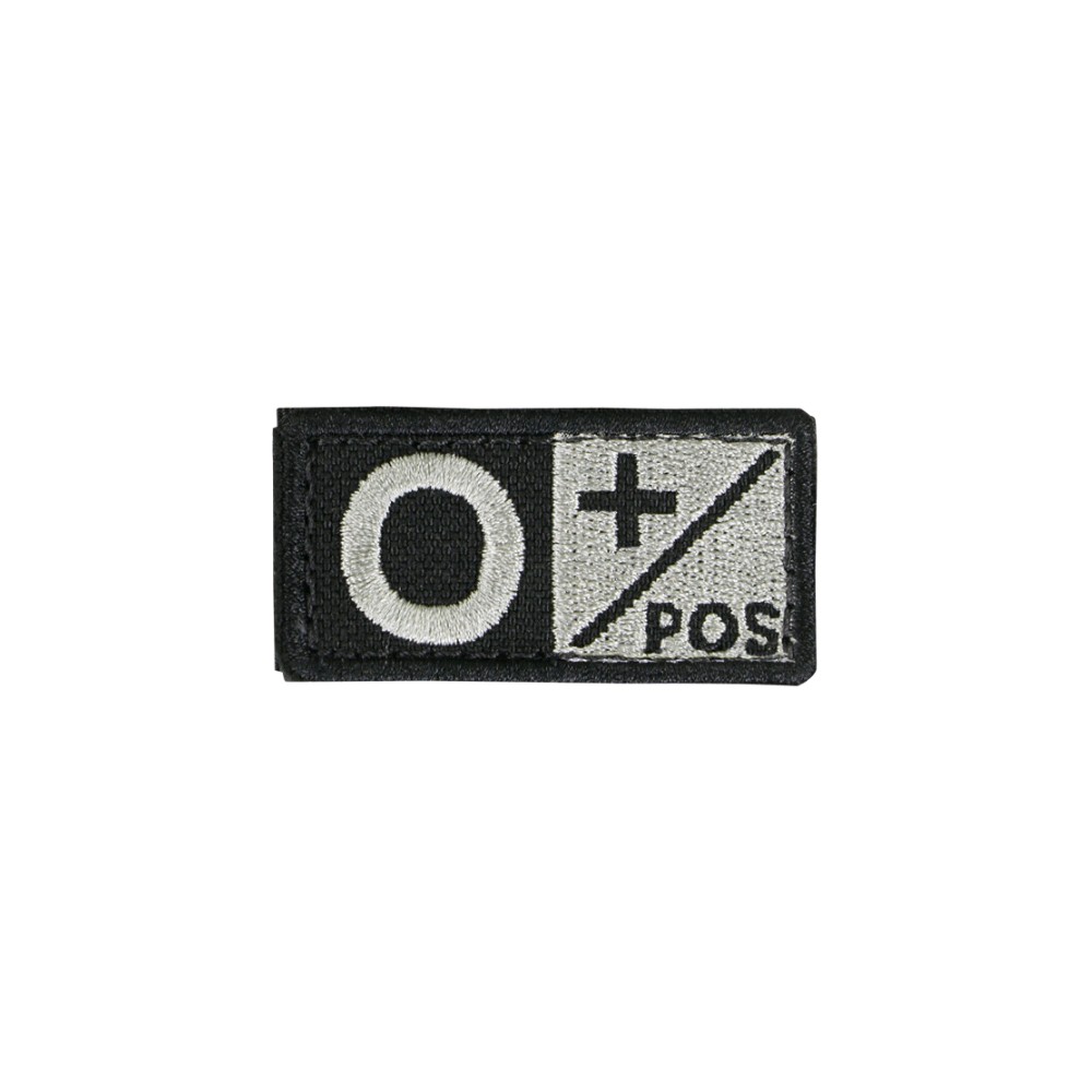 Badge groupe sanguin 2.5x5cm NOIR 0+