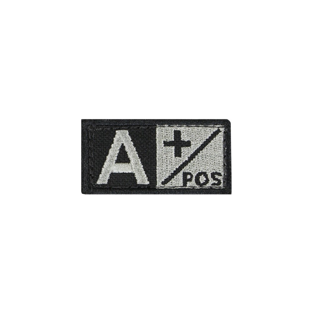 BLUTGRUPPEN ABZEICHEN 2.5x5cm SCHWARZ A+