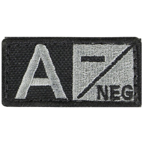 BLUTGRUPPEN ABZEICHEN 2.5x5cm SCHWARZ A-