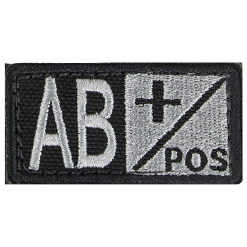 BLUTGRUPPEN ABZEICHEN 2.5x5cm SCHWARZ AB+