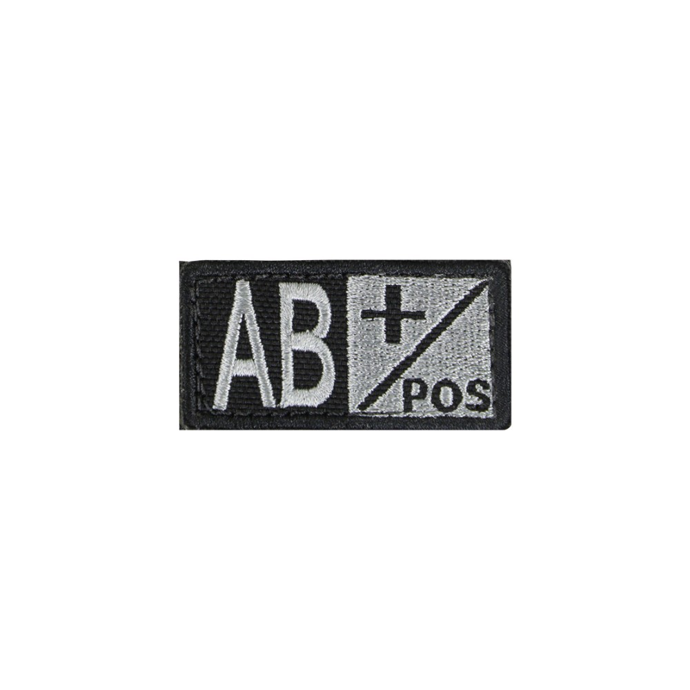 BLUTGRUPPEN ABZEICHEN 2.5x5cm SCHWARZ AB+