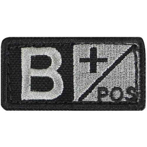BLUTGRUPPEN ABZEICHEN 2.5x5cm SCHWARZ B+