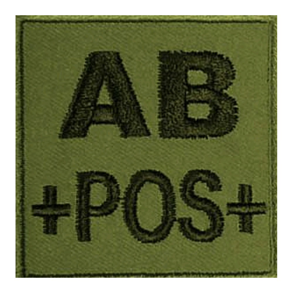 Blutgruppenabzeichen 5 x 5cm grün AB+