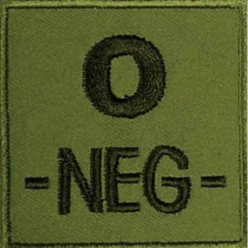 Blutgruppenabzeichen 5 x 5cm grün 0-