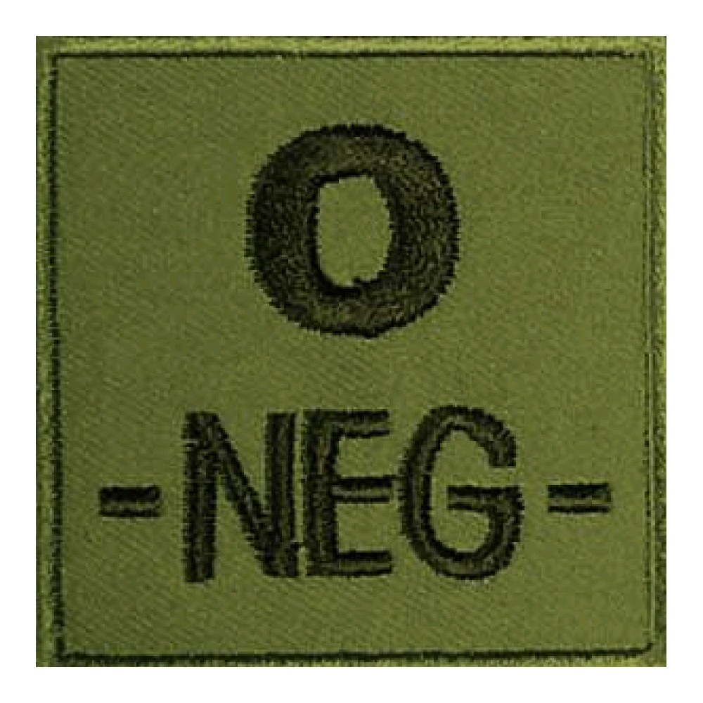 Blutgruppenabzeichen 5 x 5cm grün 0-