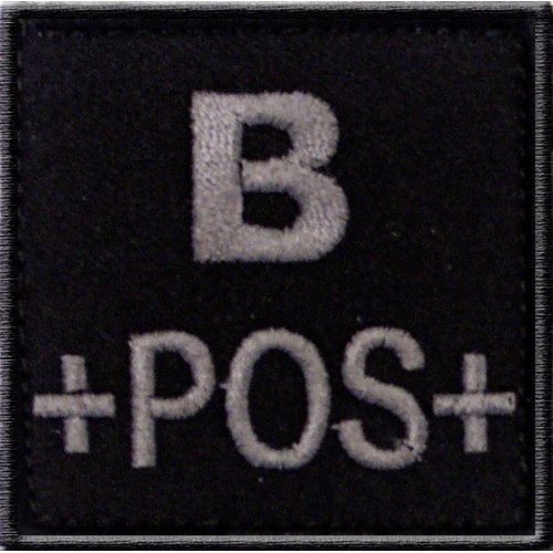 Blutgruppenabzeichen 5 x 5cm schwarz B-