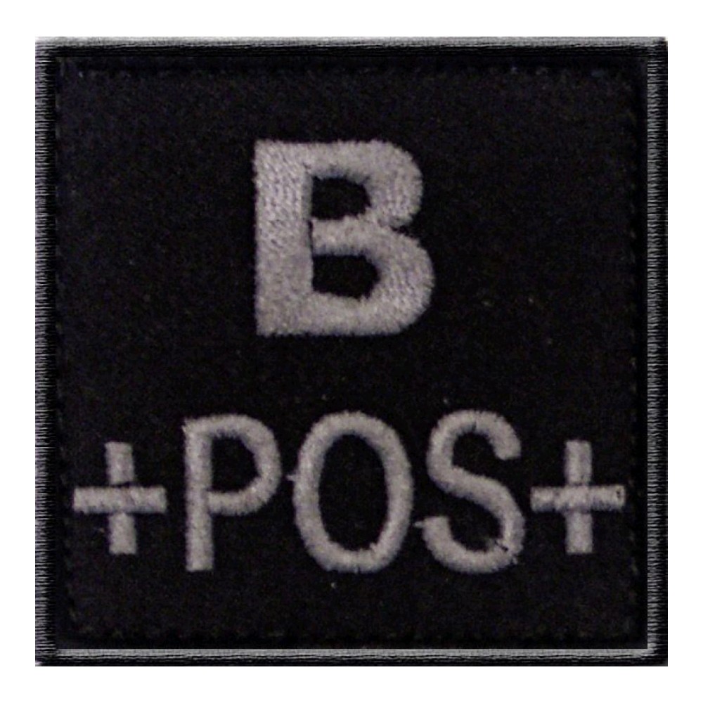 Blutgruppenabzeichen 5 x 5cm schwarz B-