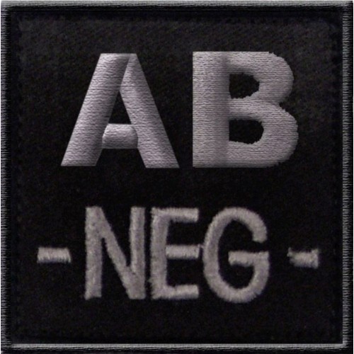 INSIGNE GROUPE SANGUIN 5x5cm NOIR AB-