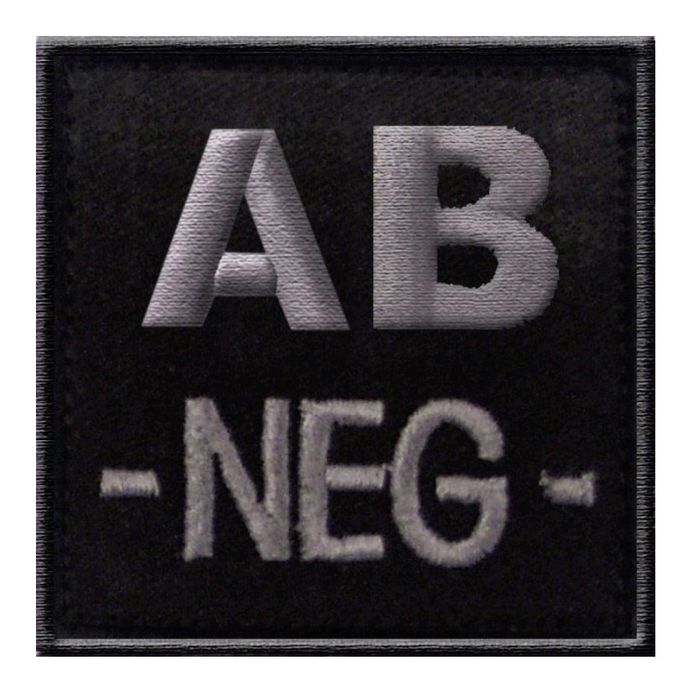 Blutgruppenabzeichen 5 x 5cm schwarz AB-