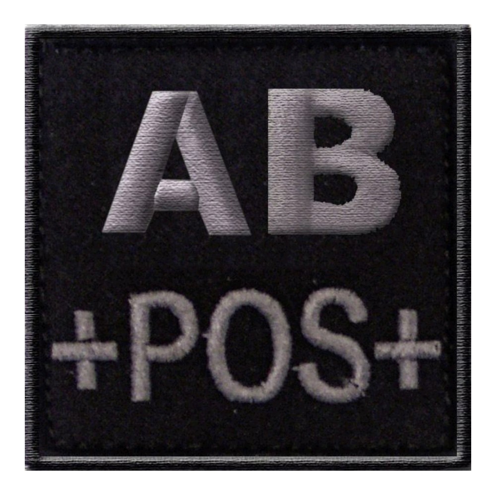 Blutgruppenabzeichen 5 x 5cm schwarz AB+