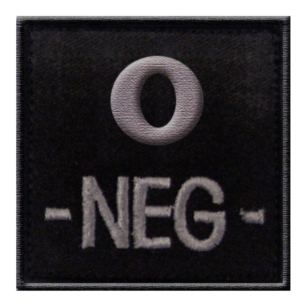 Blutgruppenabzeichen 5 x 5cm schwarz 0-