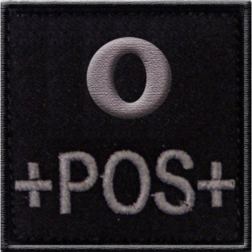 Blutgruppenabzeichen 5 x 5cm schwarz 0+