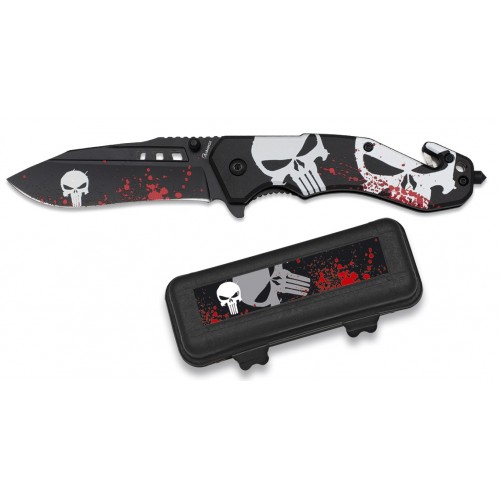 Couteau pliant Albainox Skull. Boîte ABS