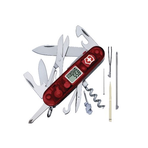 SACKMESSER TRAVELLER ROT TRANSP. MIT LED