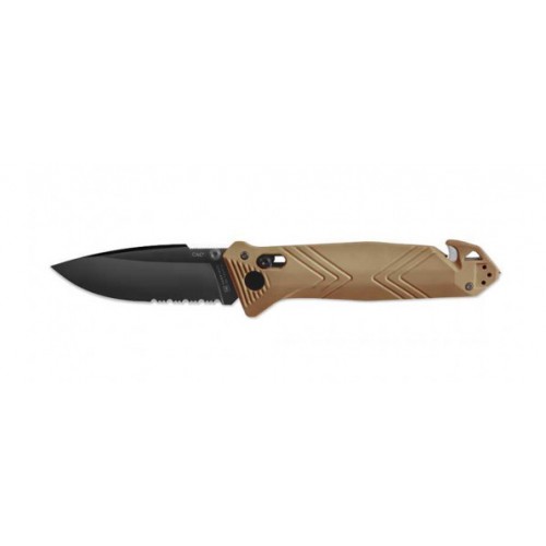 Couteau de poche CAC serration PA6 Tan