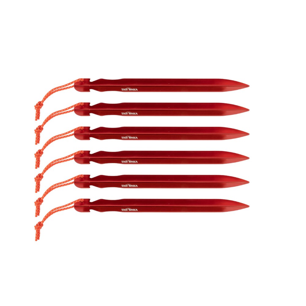 Piquets de tente (sardines) - rouge, pack de 6 pcs